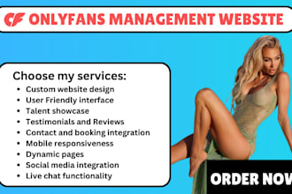 design onlyfans agency website, onlyfans management website, agency website