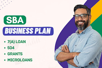 write sba busienss plan for loan approval, 7a, 504, eidl