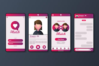 design dating app, meet, chat, video, match