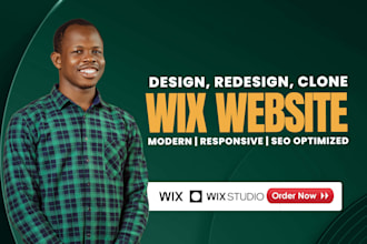design or redesign wix website, wix landing page, wix online store wix studio