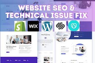fix onpage technical seo issues, debug errors on wix store, wordpress, shopify
