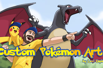 draw you and your favorite pokemon in this style