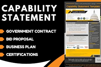 design professional government contract, capability statement and business card
