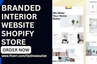 setup branded interior design furniture 3d modelling office home shopify website