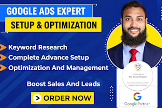 be google ads expert, adwords manager for setup, audit and optimization services