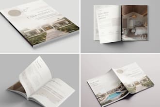 design a guide for buyers or sellers, packet, real estate presentation, brochure