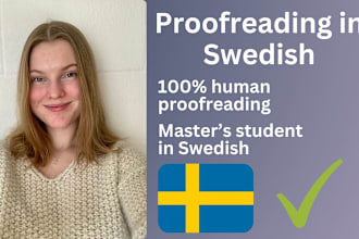 proofread and edit your text in swedish