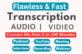 flawless audio and video transcription in 24 hours
