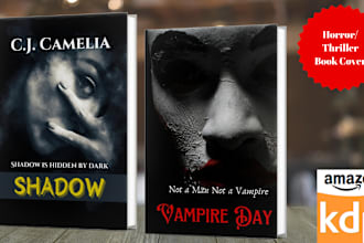 design amazon KDP book cover for horror and thriller