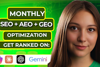 complete monthly website on page GEO, aeo, local and ai SEO optimization