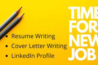 write professional resume, cover letter, and linkedin profile optimization