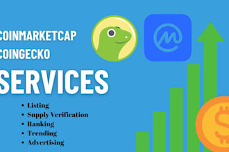 help you to list on coinmarketcap, coingecko and coinranking