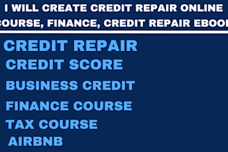 write credit repair, crypto currency ebook, ghl online course, course website