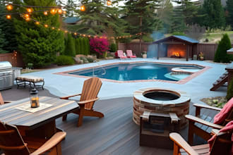 do backyard design, architectural 3d landscape