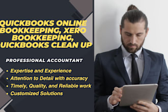 do quickbooks online bookkeeping, xero bookkeeping, quickbooks clean up for you