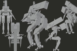 do 3d mecha robot hard surface, 3d cosplay armor prop, stylized character