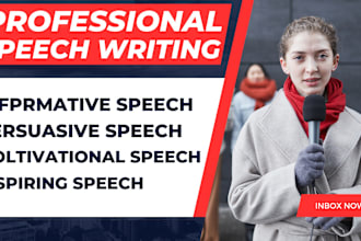 write rousing tedtalk, motivational speech, wedding speech,