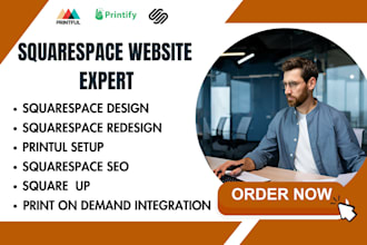 build squarespace website design printful printify gelato print on demand SEO