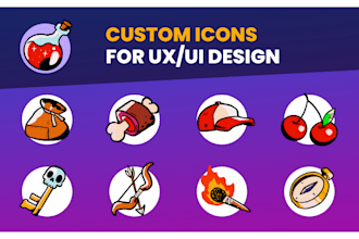 draw cartoon icons and illustration for ux ui web design