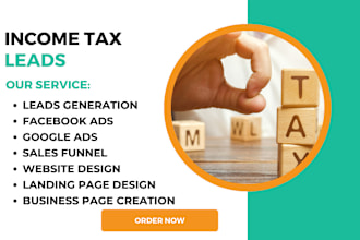 generate income tax leads finance website income tax website tax preparation