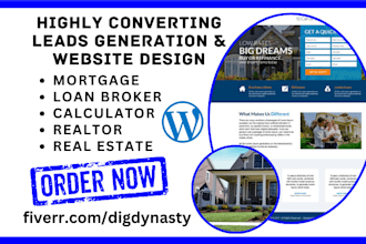 build mortgage leads calculator loan broker realtor real estate fintech website