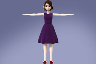 clone 3dcartoon character,pbr texture,3d modular model,ik fk rig,3d animaze,nsfw