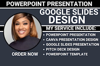 design pitch deck, google slides, powerpoint template, canva presentation