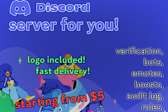 setup discord server with optional boosts and members
