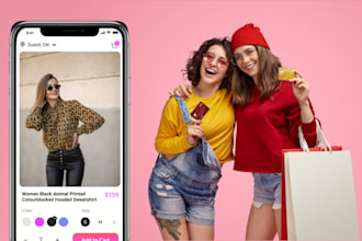 create a fashion shopping app, women clothing app, fashion app like shein
