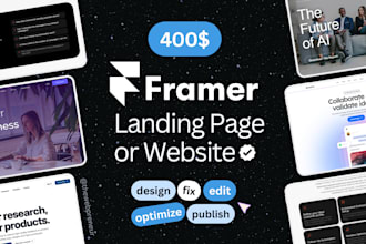 create responsive framer landing page design, framer website