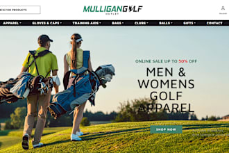 design stunning golf shopify store for golf accessories dropshipping website