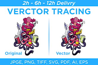 do redesign and manual vector tracing, recreate logo, jpg to vector file
