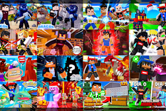 make minecraft thumbnail in 2d or 3d with exelence
