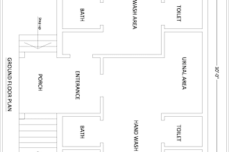 do draw floor plan of toilet building in autocad