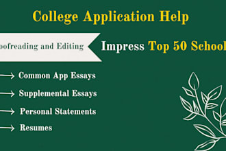 review and refine your college application essay, personal statement, and resume