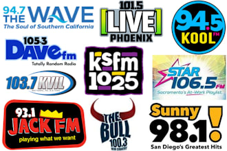 play your hip hop, jazz, rock, pop, rnb song on popular audacy radio stations