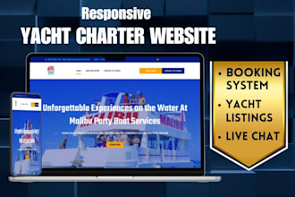 develop quality yacht charter website real time booking website yacht listings
