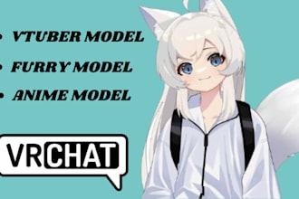 create 3d model vrchat avatar furry nsfw vrc avatar vtuber vr character
