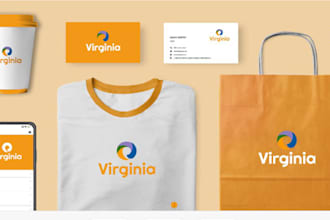 do minimalist logo design with a full branding kit package