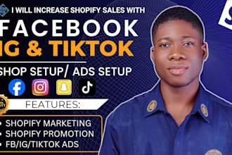 setup tiktok shop, fb shop, instagram shop, or ecommerce dropshipping marketing