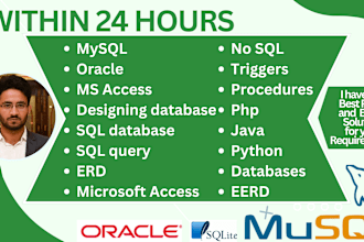 design database oracle, mysql, mssql, sqlserver, sqlite and sql query,