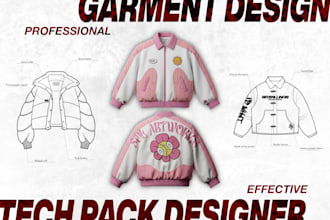 create factory ready tech packs and 3d garment renders for your clothing brand