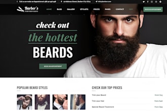 build barbershop website, hair salon website, barber website