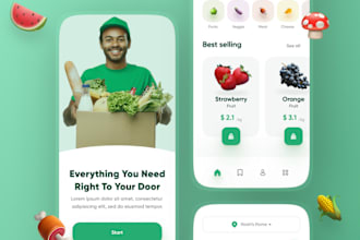 food or grocery delivery app like uber eats, grubhub with ordering website