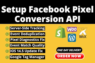 setup meta pixel, facebook conversion api, ga4 ecommerce tracking with GTM