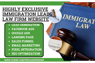generate immigration leads tax landing page income tax website law firm website