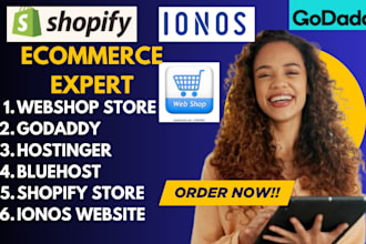 wordpress ecommerce website ionos wix hostinger godaddy shopify product upload