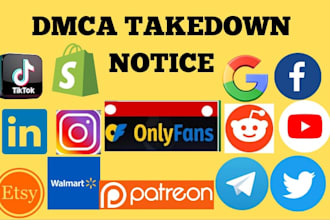 send dmca takedown notice to reddit tiktok ig fb shopify telegram google d