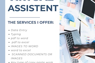 any kind of typing, data entry convert pdf to word in 1 hour