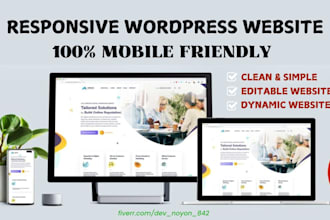 build modern and mobile responsive wordpress website or blog website design